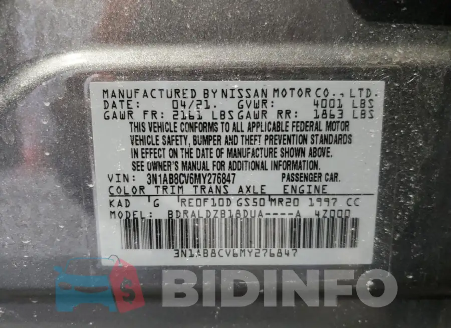3N1AB8CV6MY276847 Photo# 12