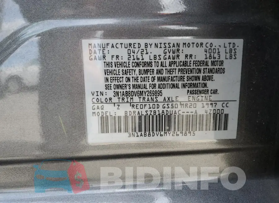 3N1AB8DV6MY269895 Photo# 12