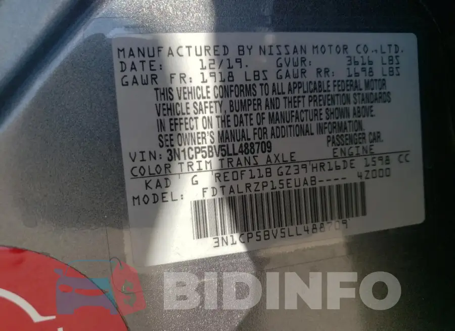3N1CP5BV5LL488709 Photo# 12