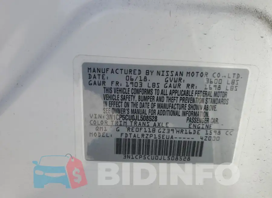 3N1CP5CU0JL508528 Photo# 13