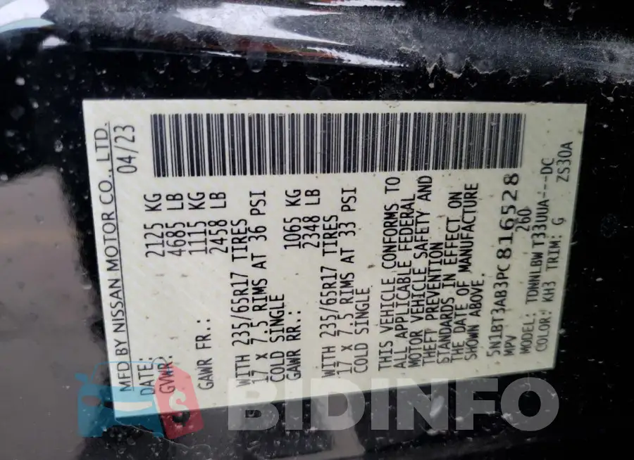 5N1BT3AB3PC816528 Photo# 13