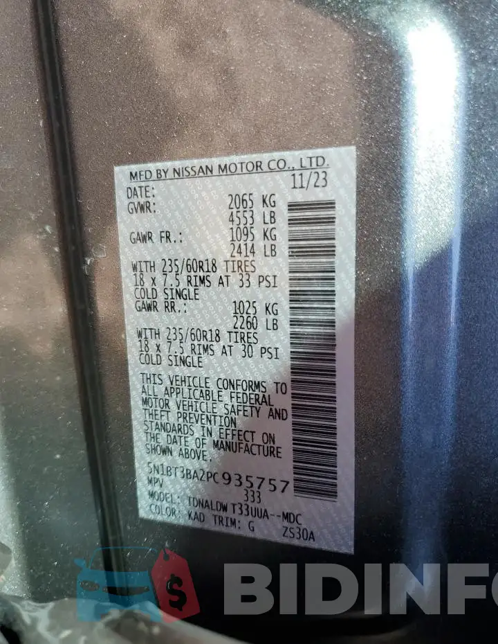 5N1BT3BA2PC935757 Photo# 12