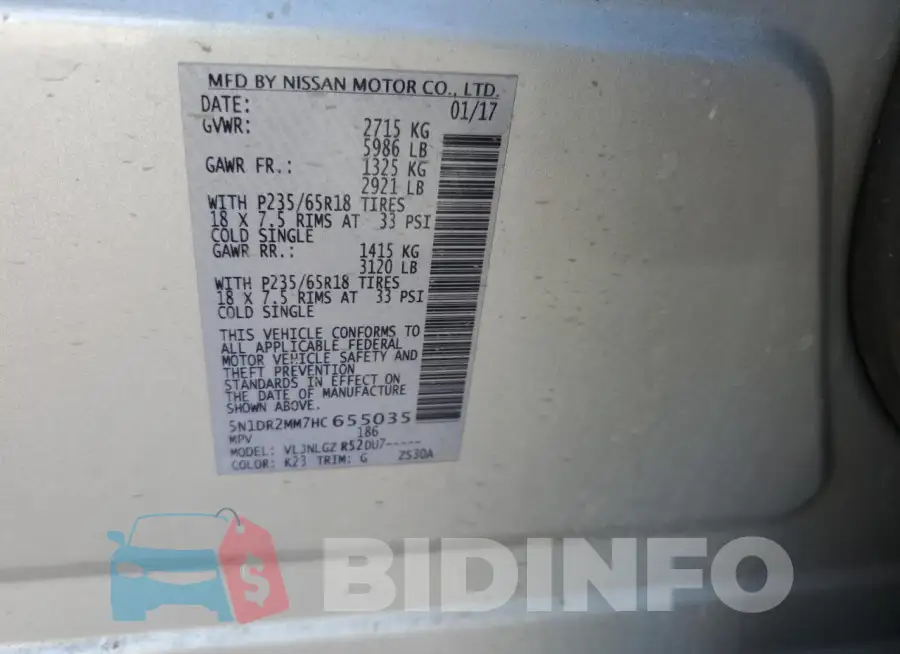 5N1DR2MM7HC655035 Photo# 13