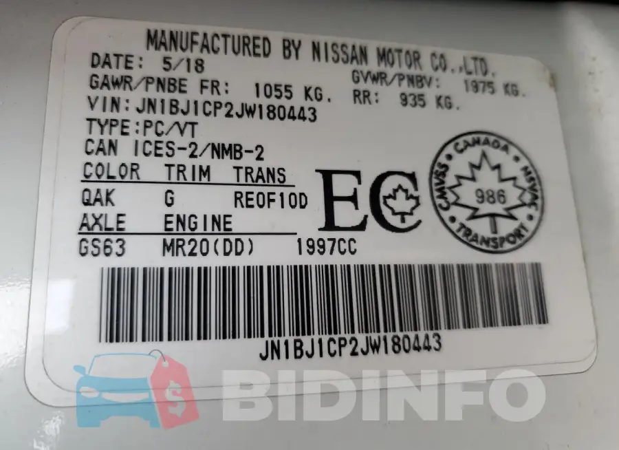 JN1BJ1CP2JW180443 Photo# 14