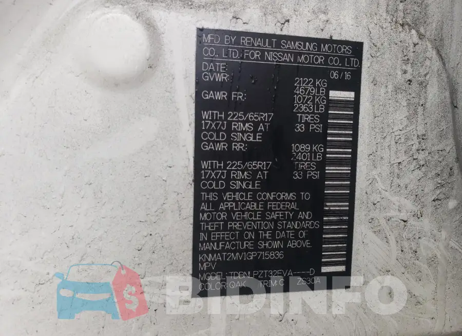 KNMAT2MV1GP715836 Photo# 13