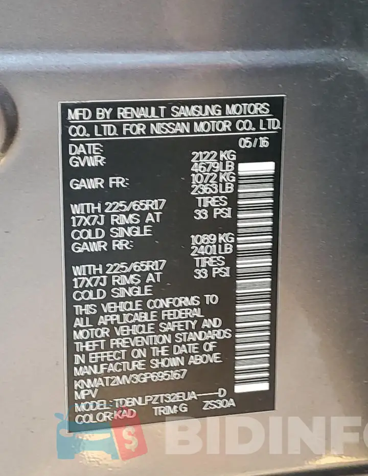 KNMAT2MV3GP695167 Photo# 12