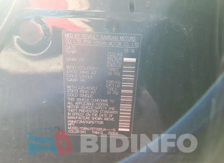 KNMAT2MV5GP677091 Photo# 13