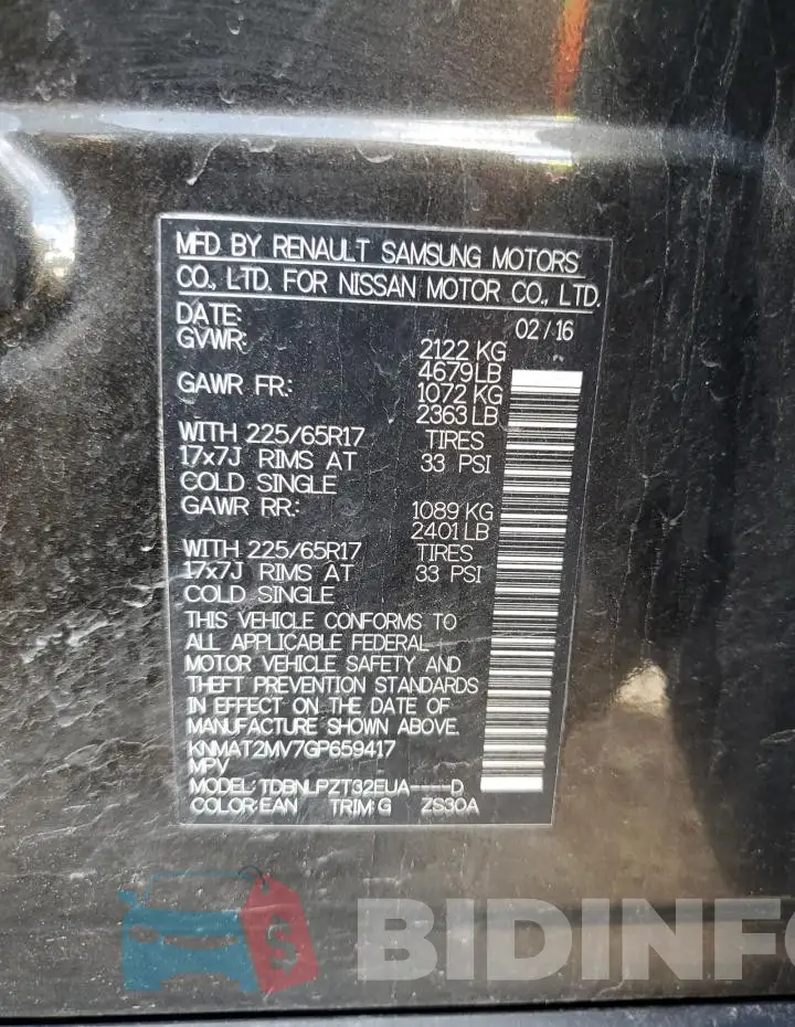 KNMAT2MV7GP659417 Photo# 13