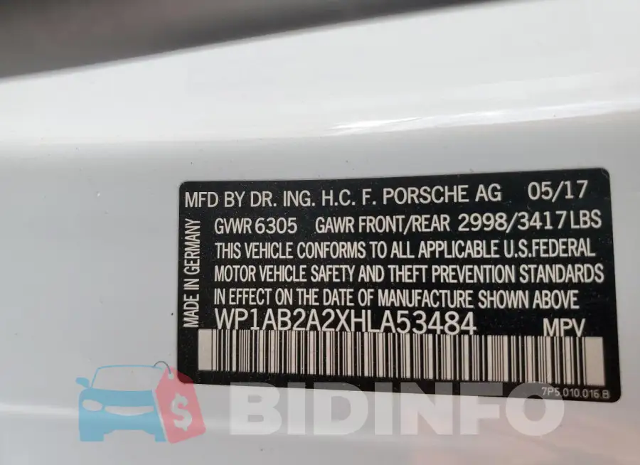 WP1AB2A2XHLA53484 Photo# 12