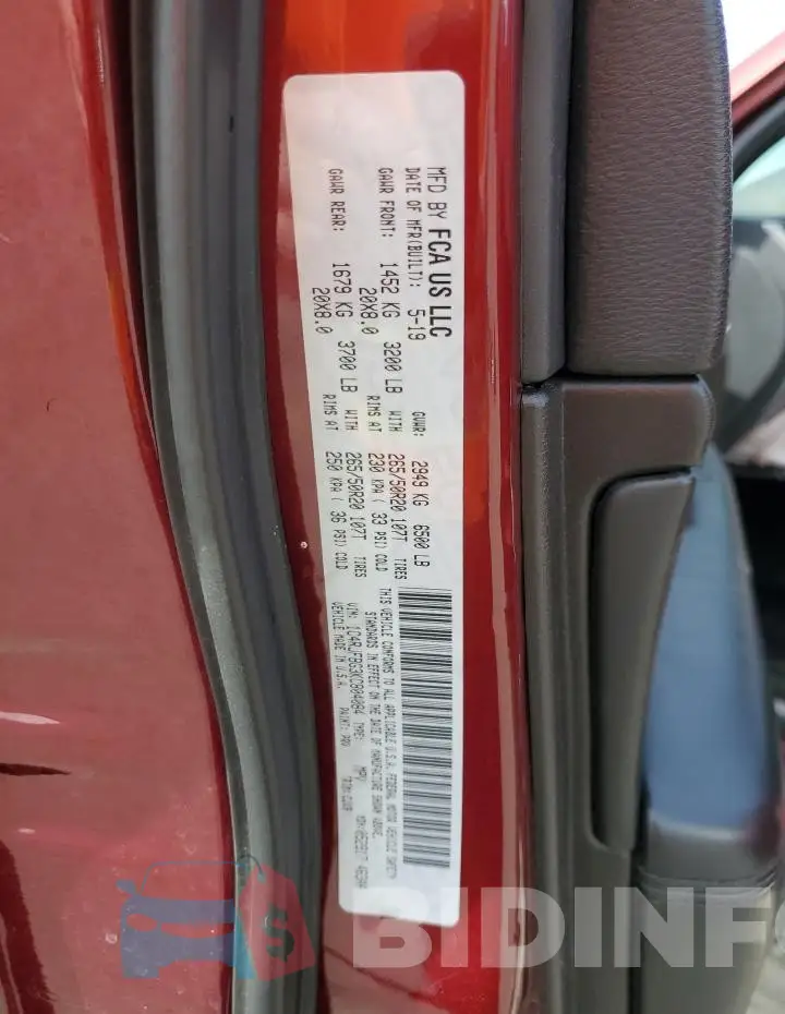 1C4RJFBG3KC804084 Photo# 13