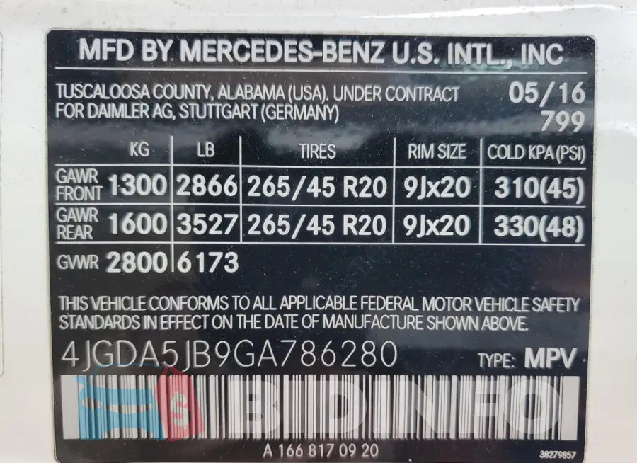 4JGDA5JB9GA786280 Photo# 14