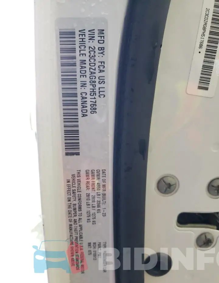 2C3CDZAG8PH517686 Photo# 12
