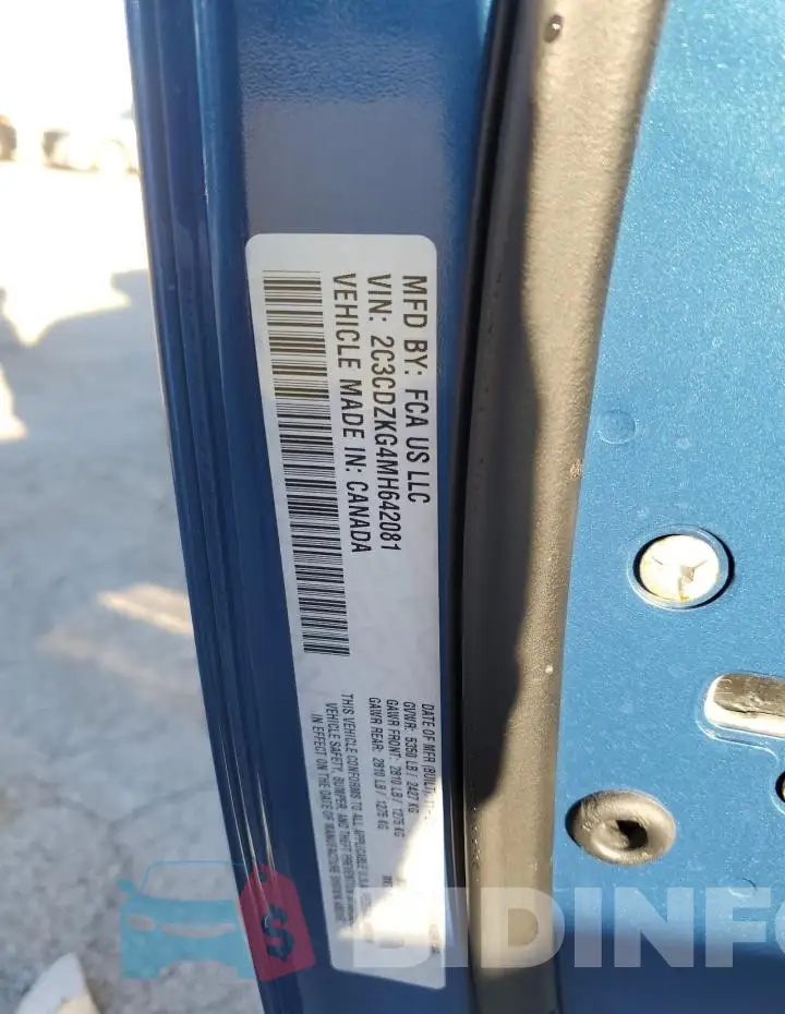 2C3CDZKG4MH642081 Photo# 12