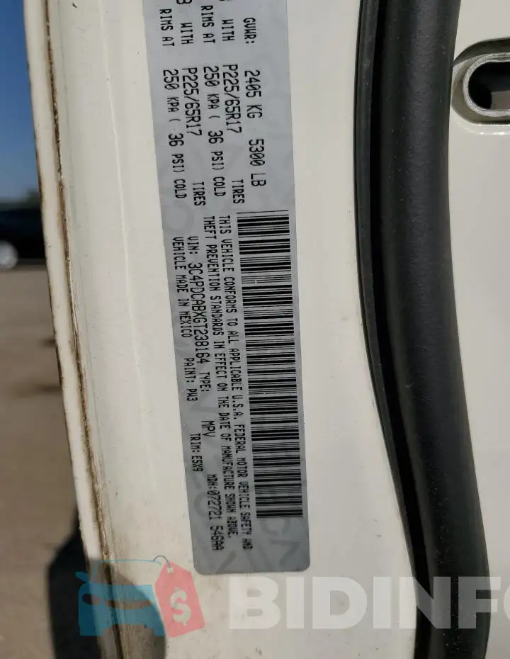 3C4PDCABXGT238164 Photo# 14