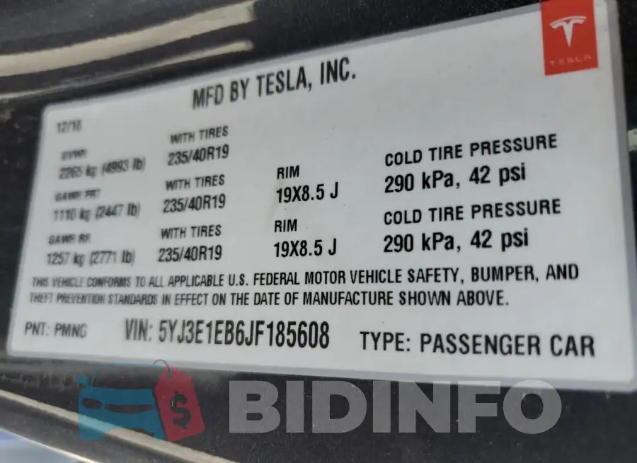 5YJ3E1EB6JF185608 Photo# 12