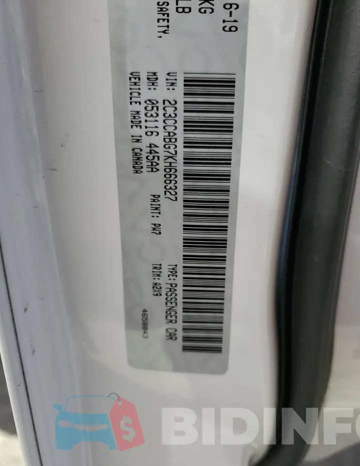 2C3CCABG7KH666327 Photo# 12