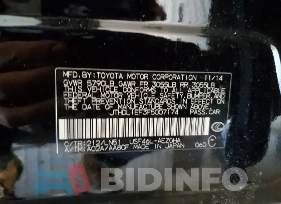 JTHDL1EF3F5007174 Photo# 12