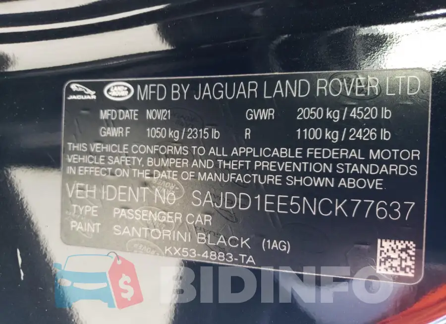 SAJDD1EE5NCK77637 Photo# 13
