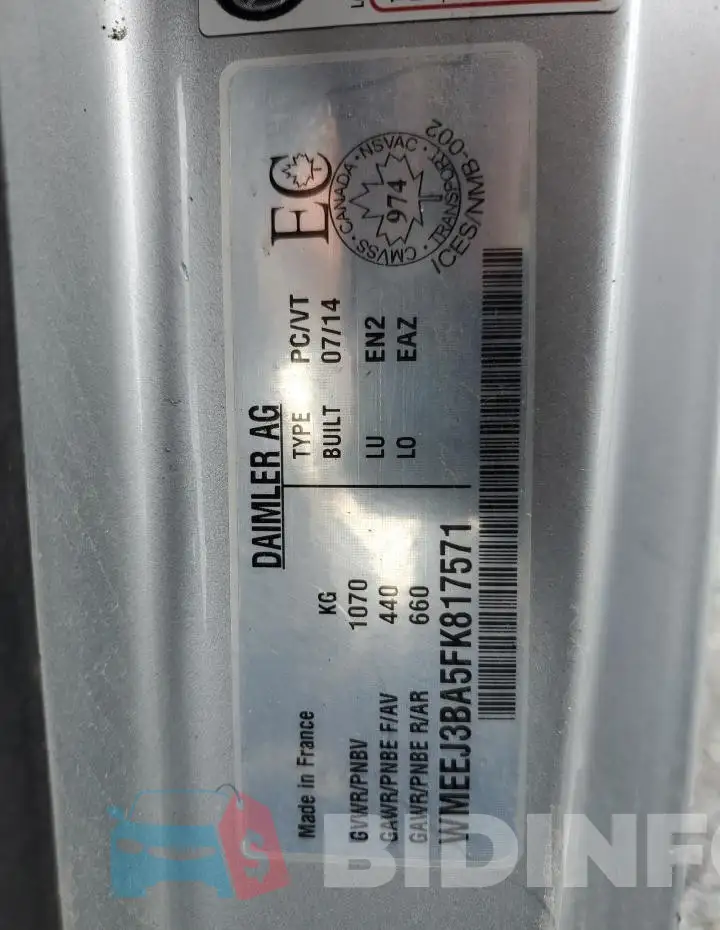WMEEJ3BA5FK817571 Photo# 13