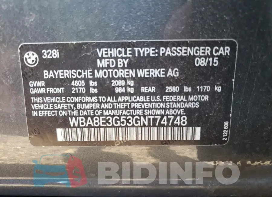 WBA8E3G53GNT74748 Photo# 12