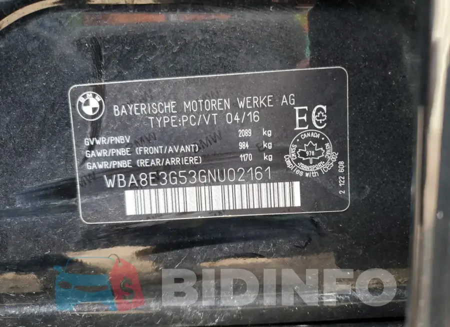 WBA8E3G53GNU02161 Photo# 12