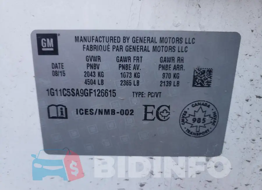 1G11C5SA9GF126615 Photo# 13