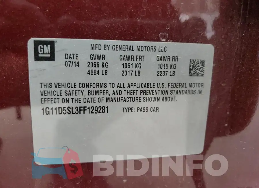 1G11D5SL3FF129281 Photo# 13