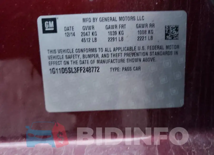 1G11D5SL3FF248772 Photo# 13