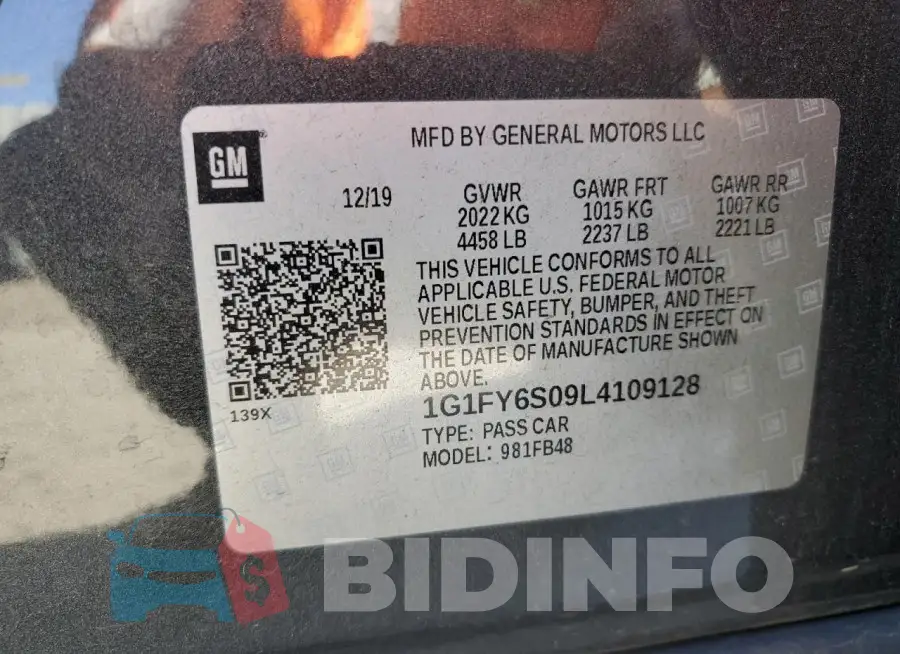 1G1FY6S09L4109128 Photo# 13