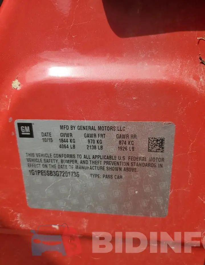 1G1PE5SB3G7201736 Photo# 12