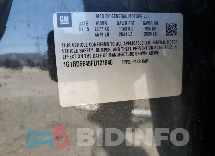 1G1RD6E45FU121840 Photo# 12