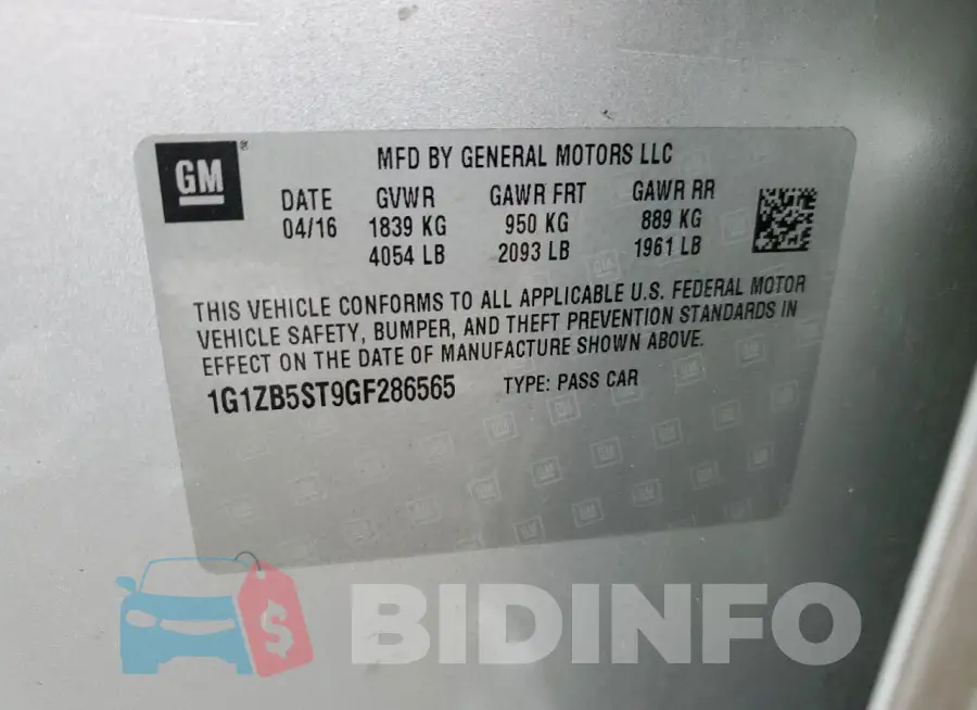 1G1ZB5ST9GF286565 Photo# 12