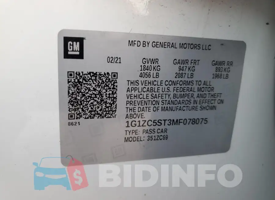 1G1ZC5ST3MF078075 Photo# 13