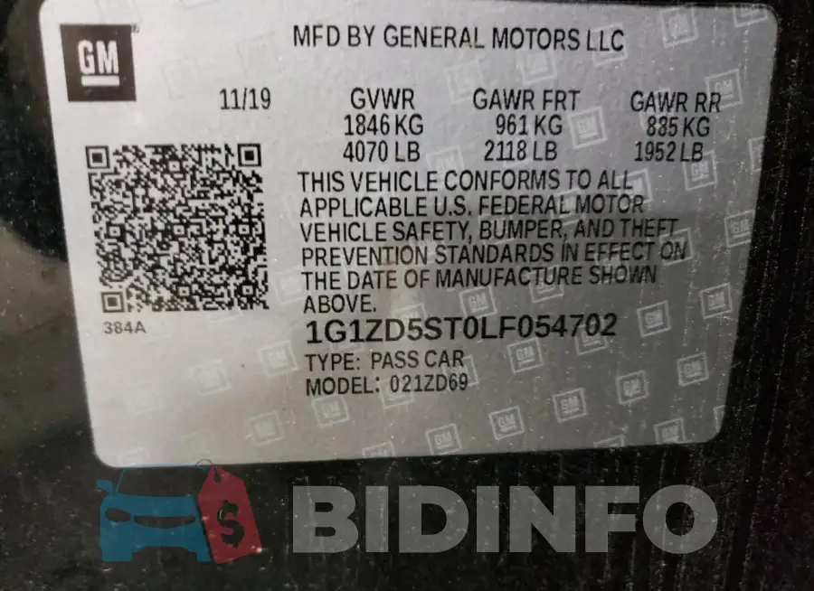 1G1ZD5ST0LF054702 Photo# 12