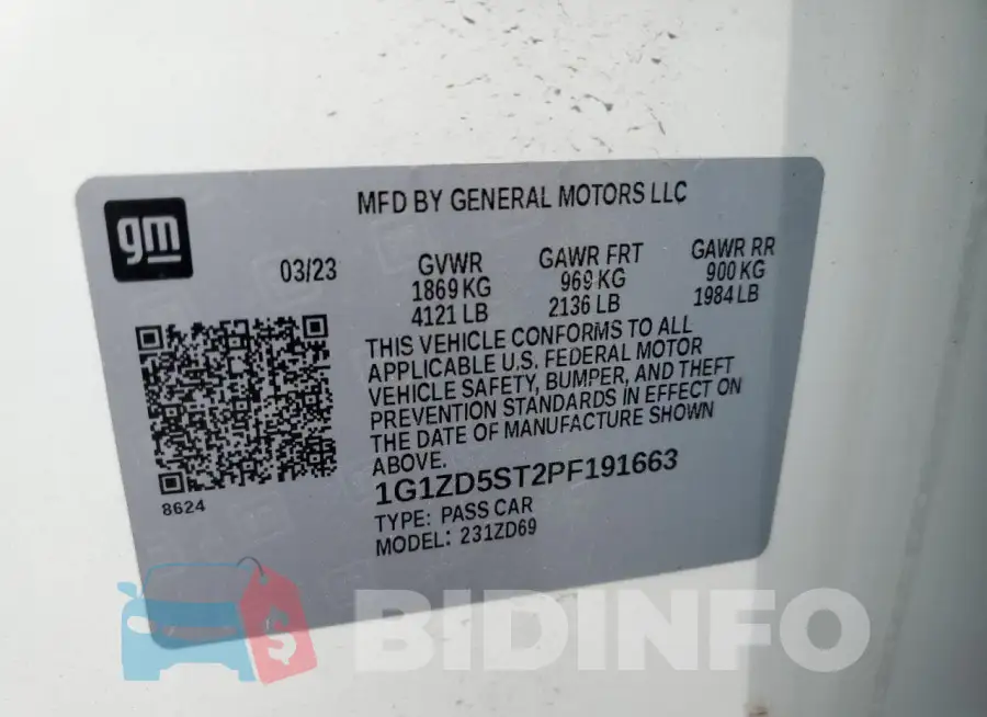 1G1ZD5ST2PF191663 Photo# 12