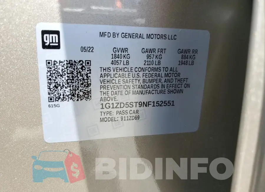 1G1ZD5ST9NF152551 Photo# 12