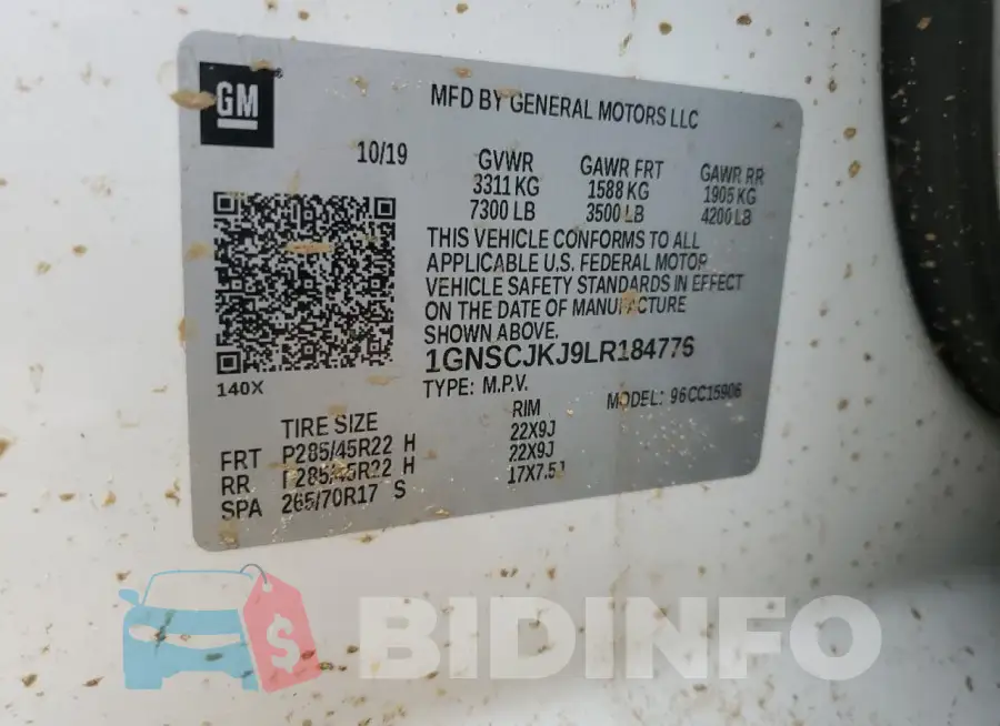 1GNSCJKJ9LR184776 Photo# 12
