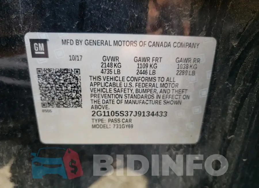 2G1105S37J9134433 Photo# 12