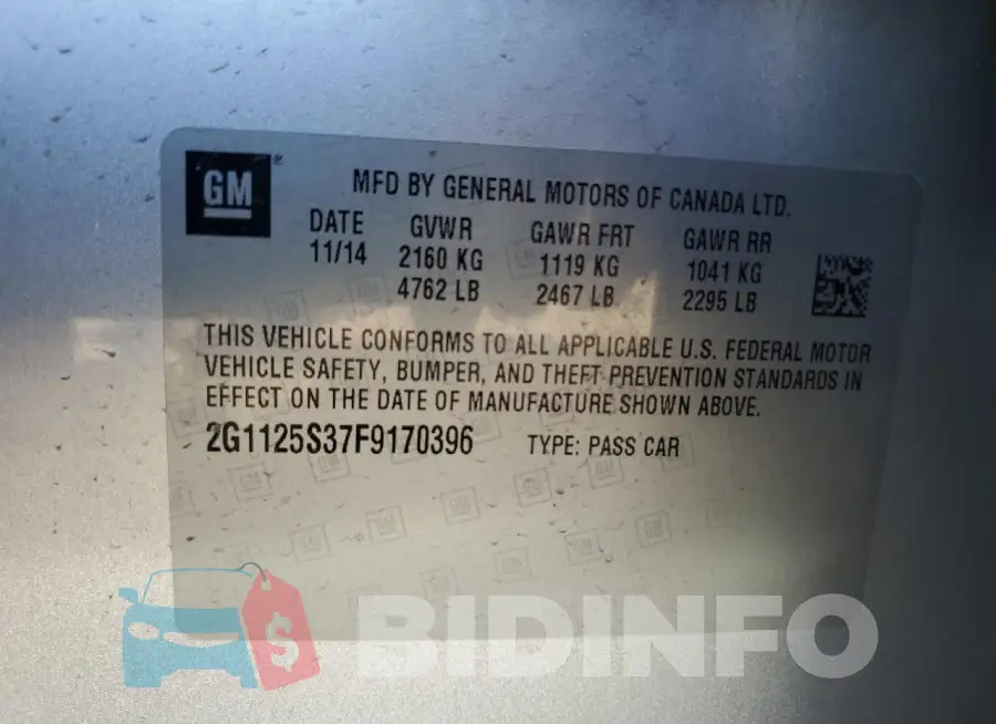 2G1125S37F9170396 Photo# 12