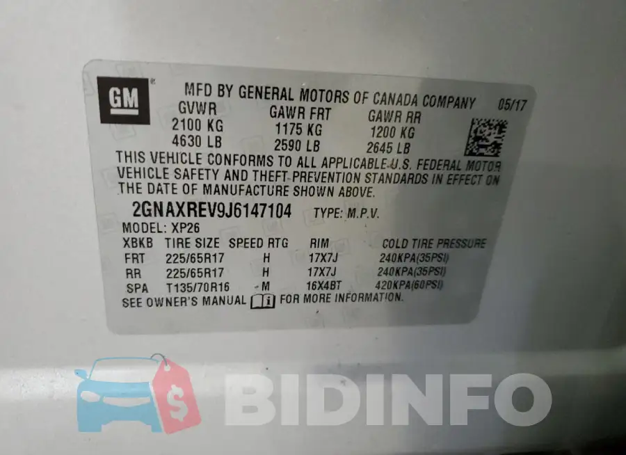2GNAXREV9J6147104 Photo# 12