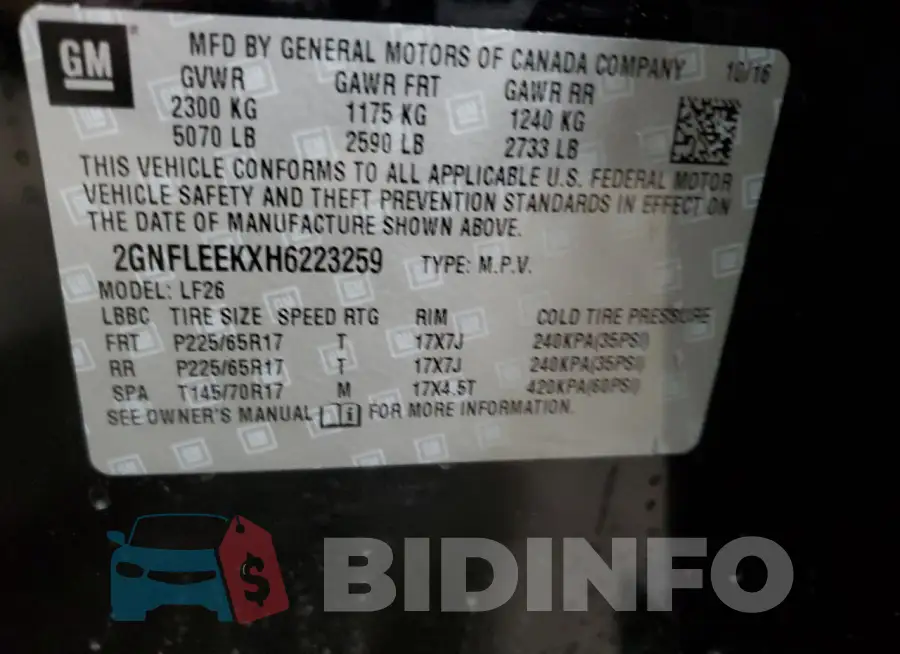 2GNFLEEKXH6223259 Photo# 12