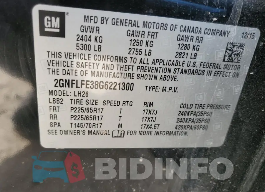 2GNFLFE38G6221300 Photo# 13