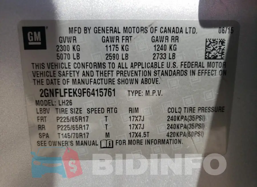 2GNFLFEK9F6415761 Photo# 13