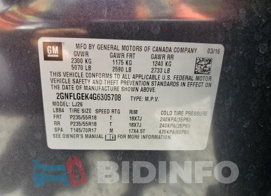 2GNFLGEK4G6305708 Photo# 13