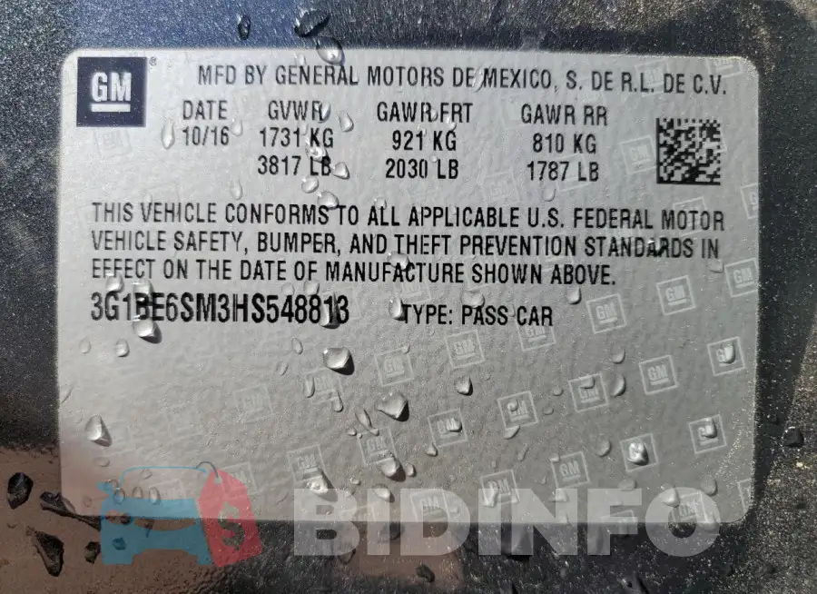 3G1BE6SM3HS548813 Photo# 13