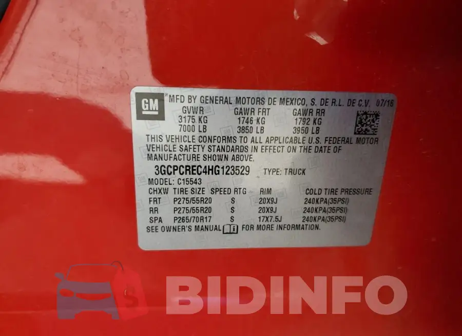 3GCPCREC4HG123529 Photo# 12