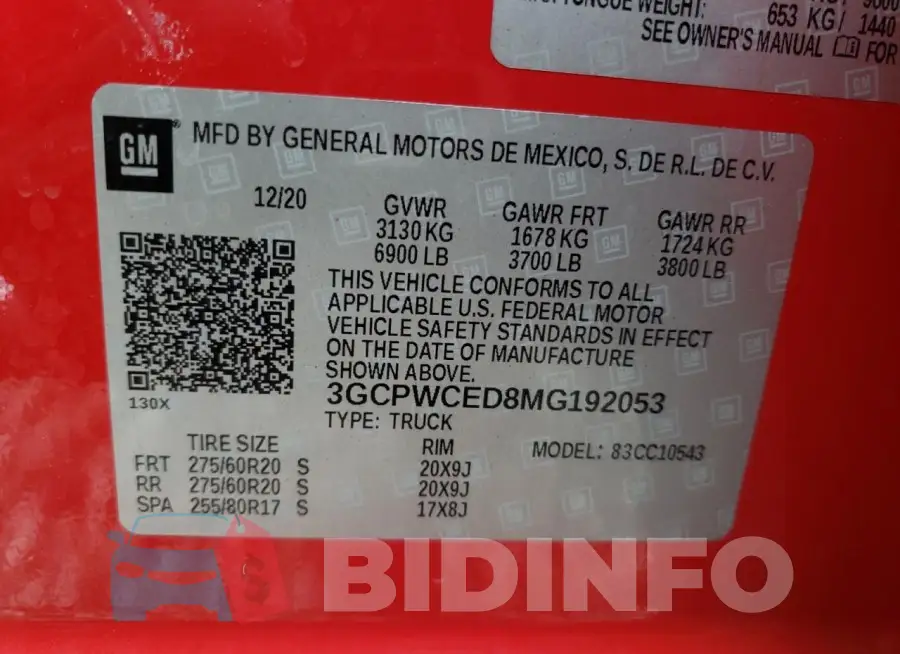3GCPWCED8MG192053 Photo# 13