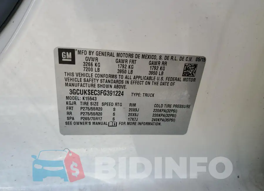 3GCUKSEC3FG391224 Photo# 12