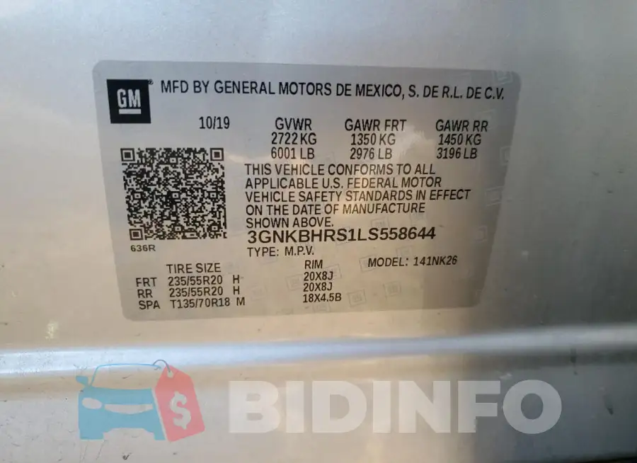 3GNKBHRS1LS558644 Photo# 12