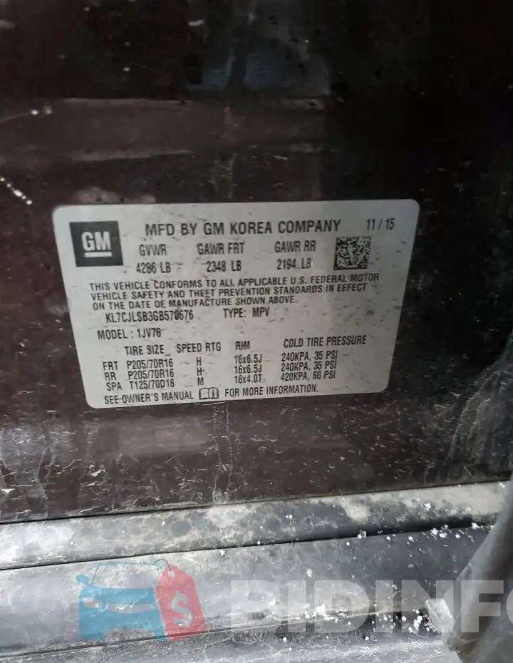 KL7CJLSB3GB570676 Photo# 13